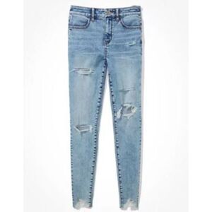 American Eagle distressed Next Level Ripped High Waisted jeans denim pant 6 long